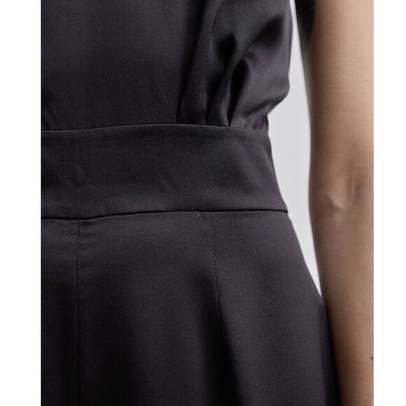 NWOT SILK MAISON Cross Halter Silk Jumpsuit In Black - Picture 5 of 16